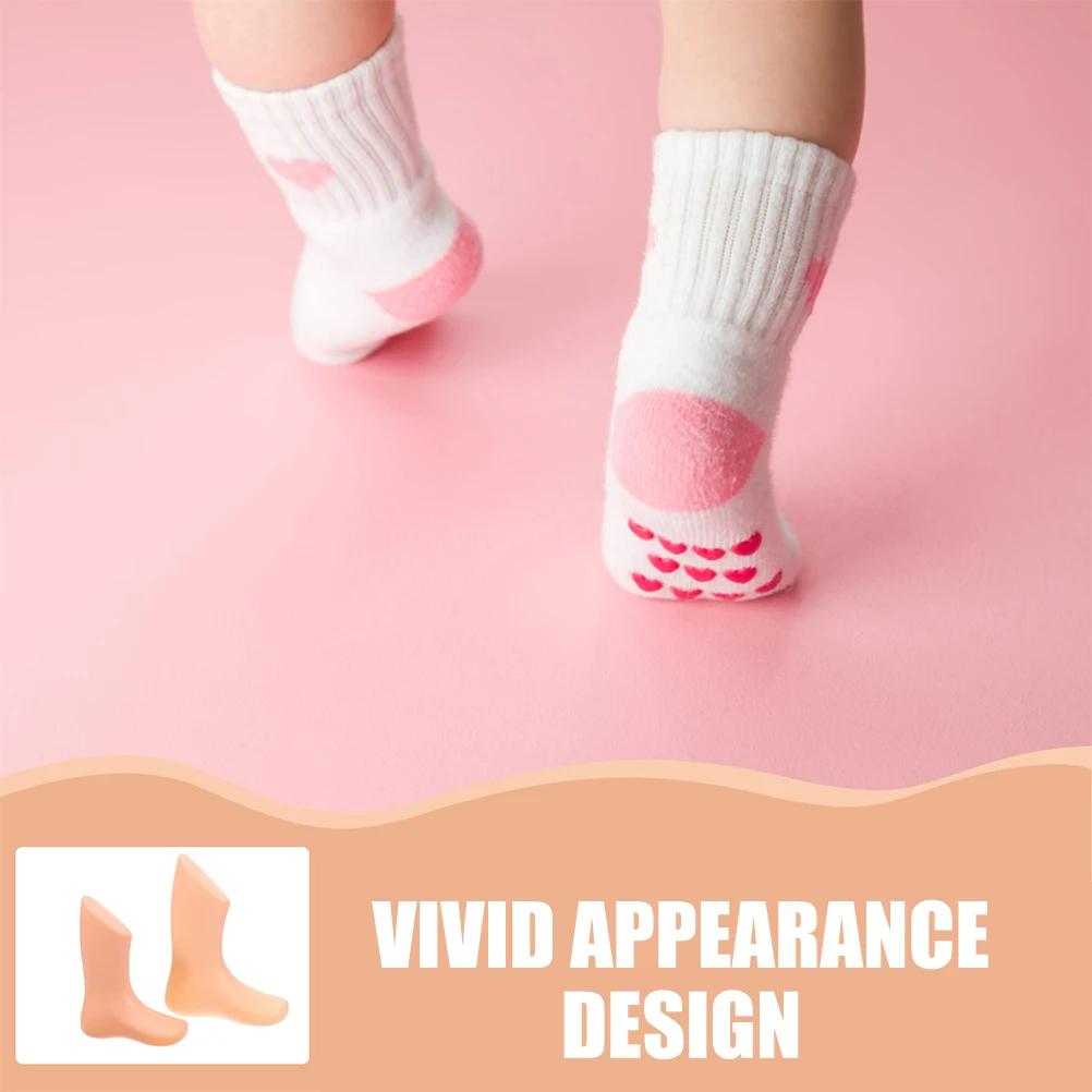 

4 Pcs Foot Toddler Feet Models Mold 14CM Hollow Plastic Infant Feet Model Toddler Shoe Sock Display St Skin Color