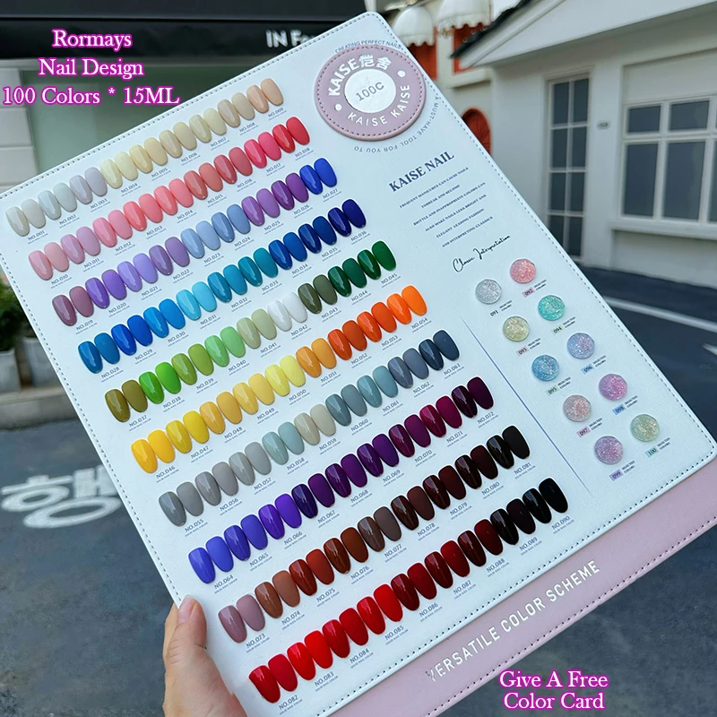 Rormays Saturated gel Polishing 100PCS Mixed Semi permanent Immersion UV LED Whitening Shining Color Nail Salon Summer gel 15ML