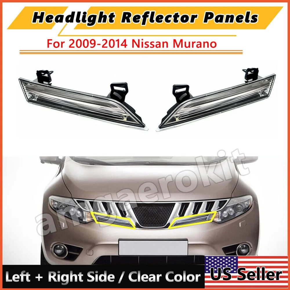 

Pair Clear Reflector Lamp For Nissan Murano 2009 2010 2011 2012 2013 2014 Right Left Headlight Reflector Panel Reflection Trim