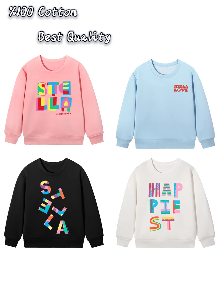 cute sweet girl sweatshirt cotton fashion new children winter clothes tops kids pullover Rainbow letter print baby girls hoodies