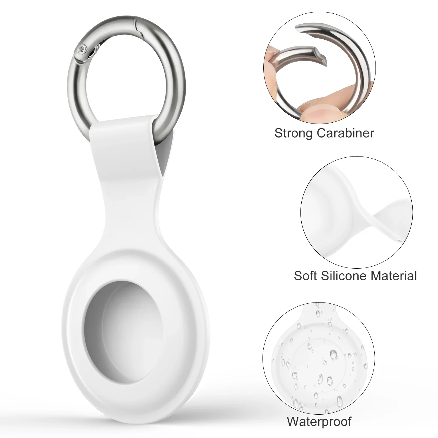 Silikonhülle für Apple Airtags, Schutzhülle, Tracker-Zubehör, kratzfeste Hülle, Schlüsselanhänger für Apple Air Tag 2 Hülle – Detail 2