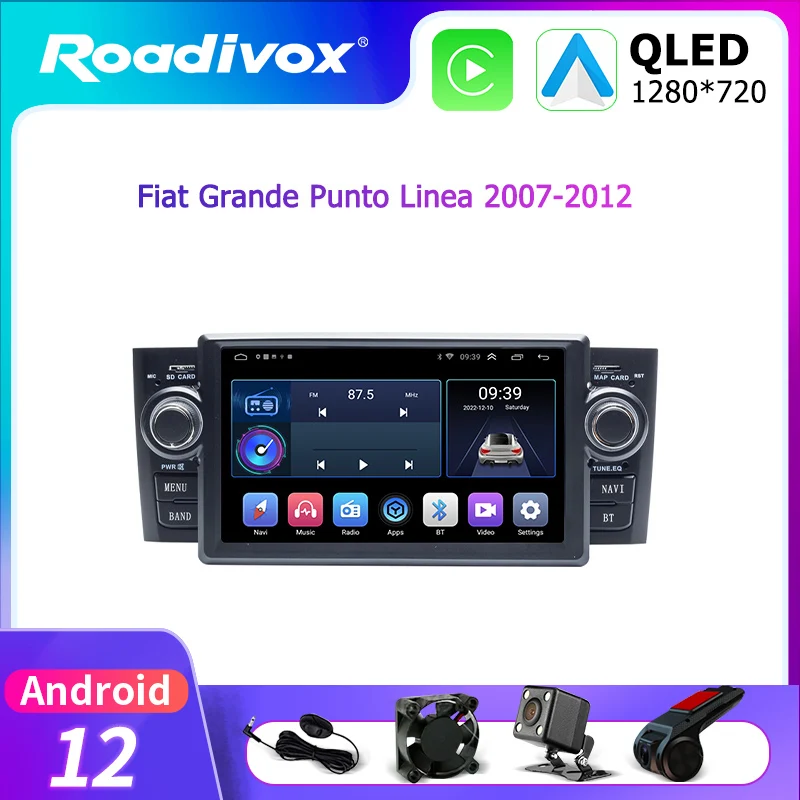 Android 11.0 Car Radio Video GPS Player For Fiat Grande Punto Linea 2007-2012 Multimedia Autoradio Stereo Video Navigation 2 Din