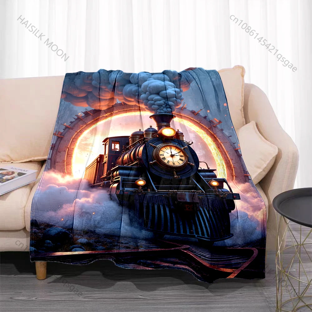 1PC fighter plane amid explosion clouds Print Blanket Flannel Material Soft Warm for All Seasons Home Outdoor Camping Picnics RV
