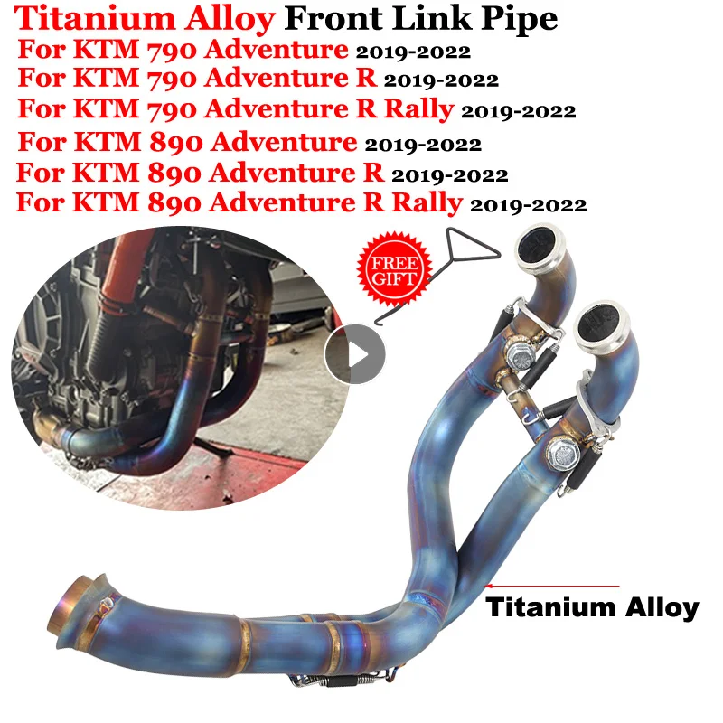 Motorcycle Exhaust Escape Moto Modify Titanium Alloy Front Link Pipe For KTM 790 890 KTM790 KTM890 Adventure R Rally 2019 - 2022