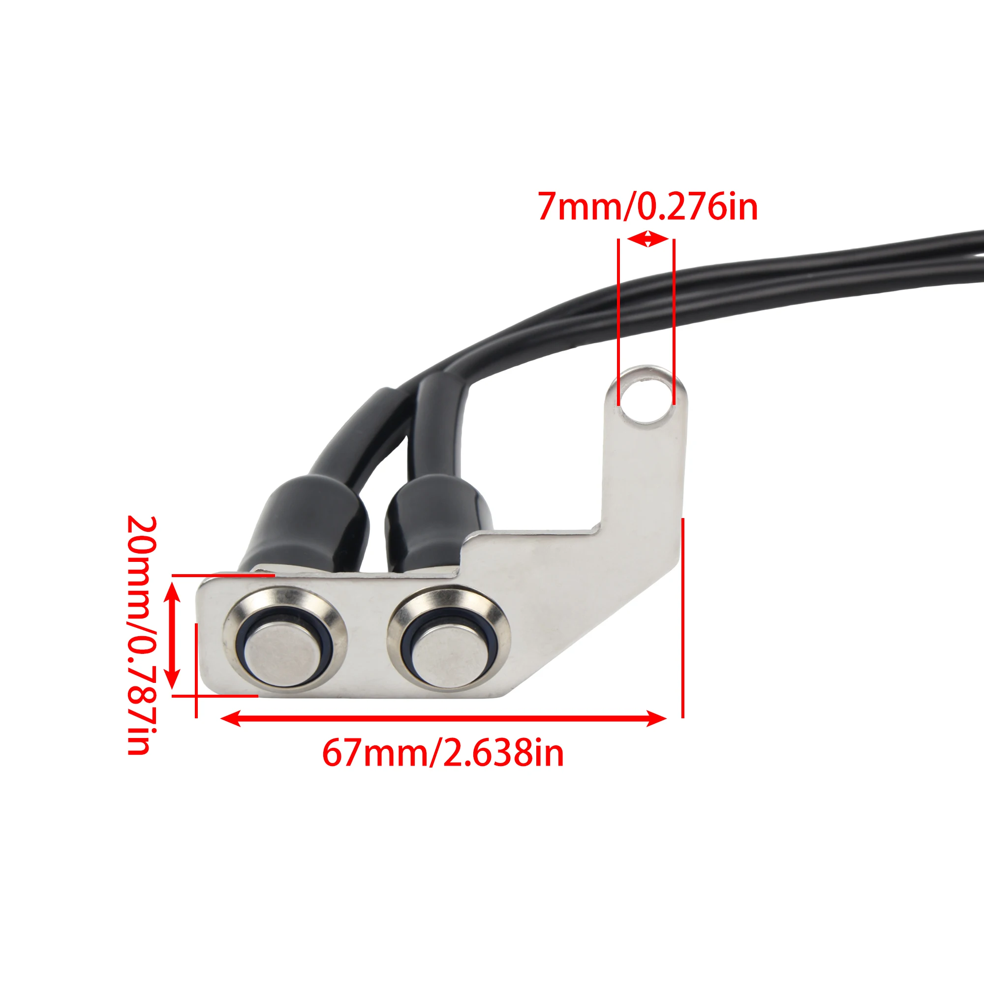 Motorcycle LED Handlebar Switch Headlight Fog Light ON OFF Switch Button with Bracket Stainless Steel for Electric Bike Parts