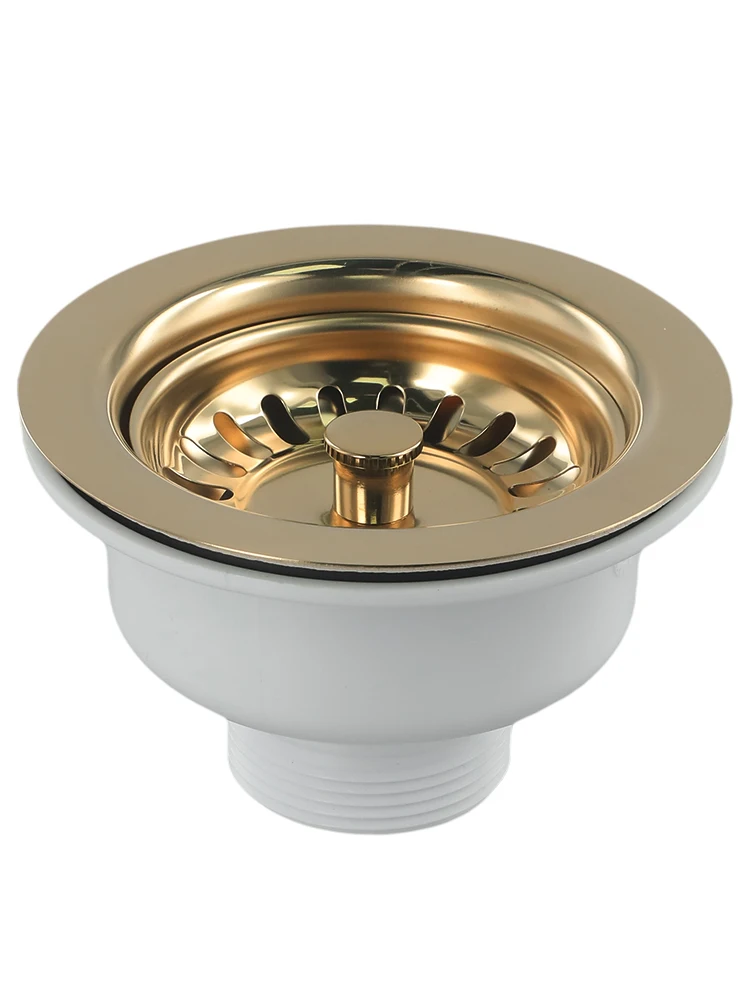 Contemporary Style Stainless Steel Kitchen Drainage Solution Featuring a Beautifully Finished Gold Perfect for Any Space