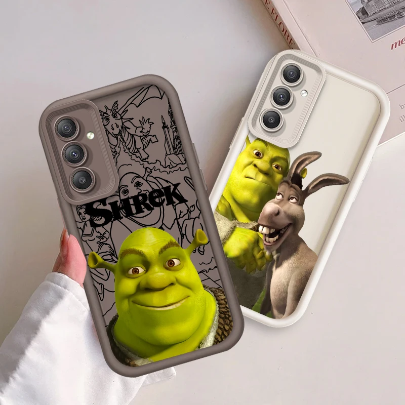 S-Shrek Cartoon Cute For Samsung A73 A71 A54 A53 A52 A51 A33 A32 A21S A14 A13 A12 A03 A04 A05 5G Eye Ladder Cover Phone Case