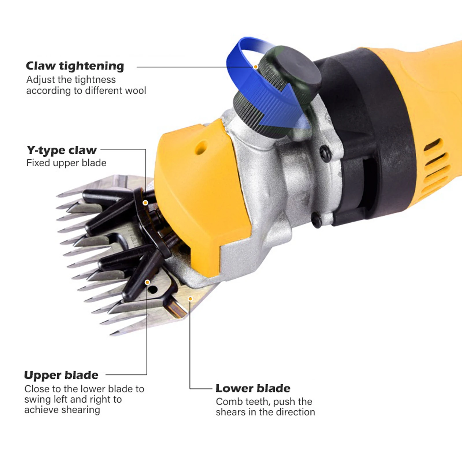 900W Electric Sheep Goat Shearing Machine 6 Gears Adjustable Speed Electric Wool Scissor Trimmer Tool for Sheep Goats