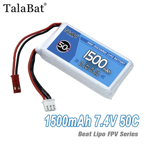Imagen 1 del producto 3 uds TalaBat 50C 1500mAh 7,4 V 2S batería Lipo con enchufe XT30/XT60/T/JST para RC helicóptero Quadcopter FPV piezas de drones de carreras