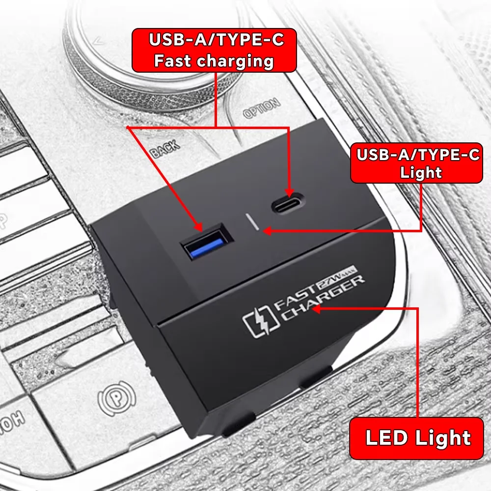 Car Phone Holder charging For BMW X3 G01 X4 G02 IX3 X5 G05 X6 G06 M8 F93 G14 G15 G16 USB 27W Fast charger type C Interior Tuning