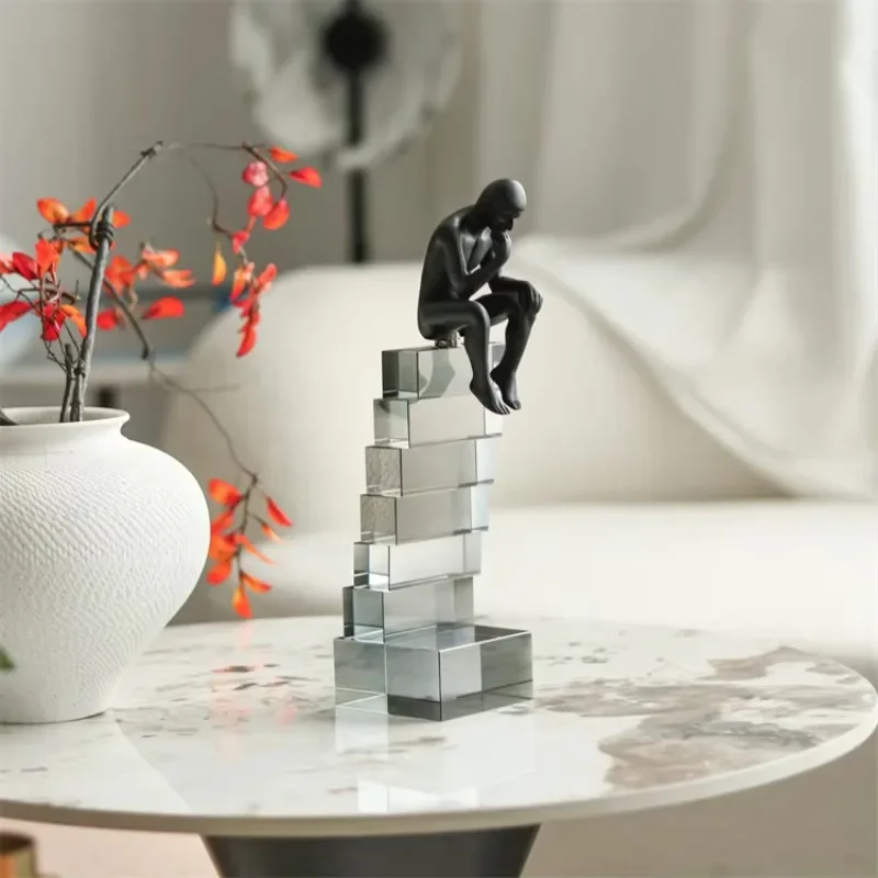 

Wholesale Creative European Crystal Ladder Statue Sculpture Ornament for Study Office Decoration