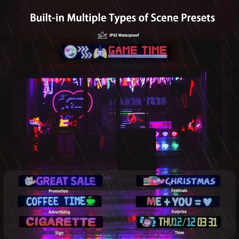 Devil Eyes Light for Cars Flexible Devil EyesLight for Windshield Electronic Programmable Scrolling LED Matrix Panel Bar Party