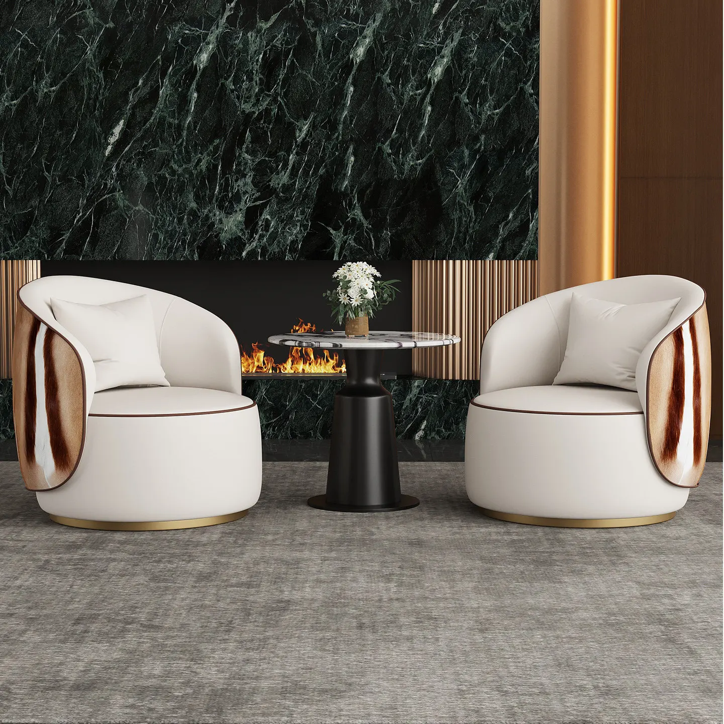 Single sofa chair Beauty salon Hotel clubhouse Reception revolving sofa Home living room Leisure chair