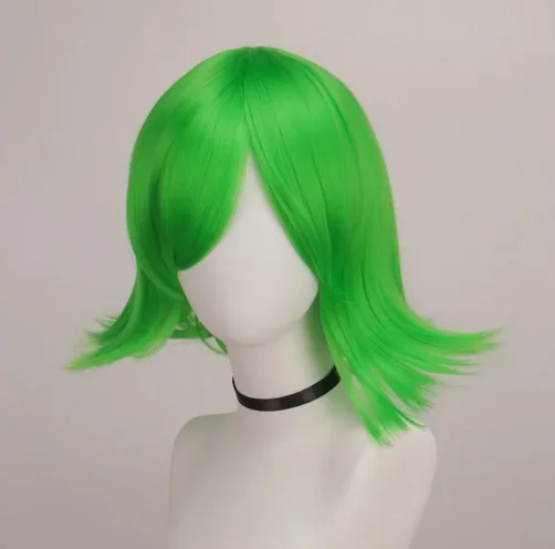 Anime Binnenstebuiten Vreugde Blauwe Pruik Eelt Cosplay Korte Groene Pruiken voor Vrouwen Synthetisch Haar Gestyled voor Halloween Carnaval Party Pruiken