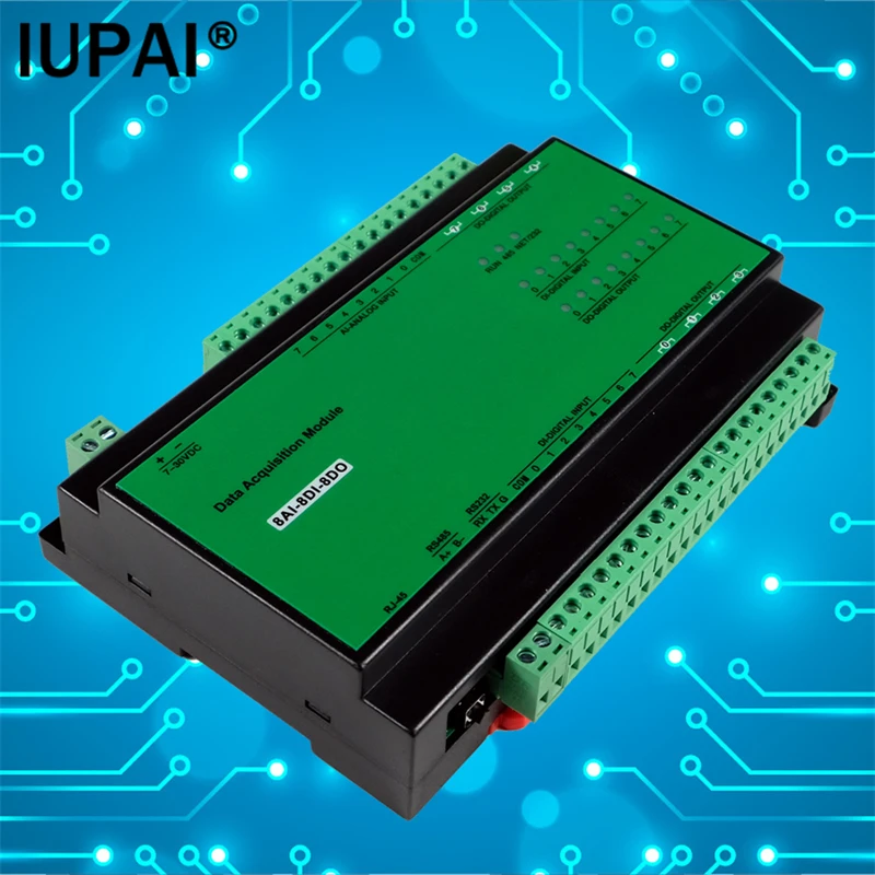 Módulo Ethernet 8AI-8DI-8DO 8AI8DI8DO entrada analógica salida de relé de entrada Digital Modbus TCP y controlador Industrial RTU