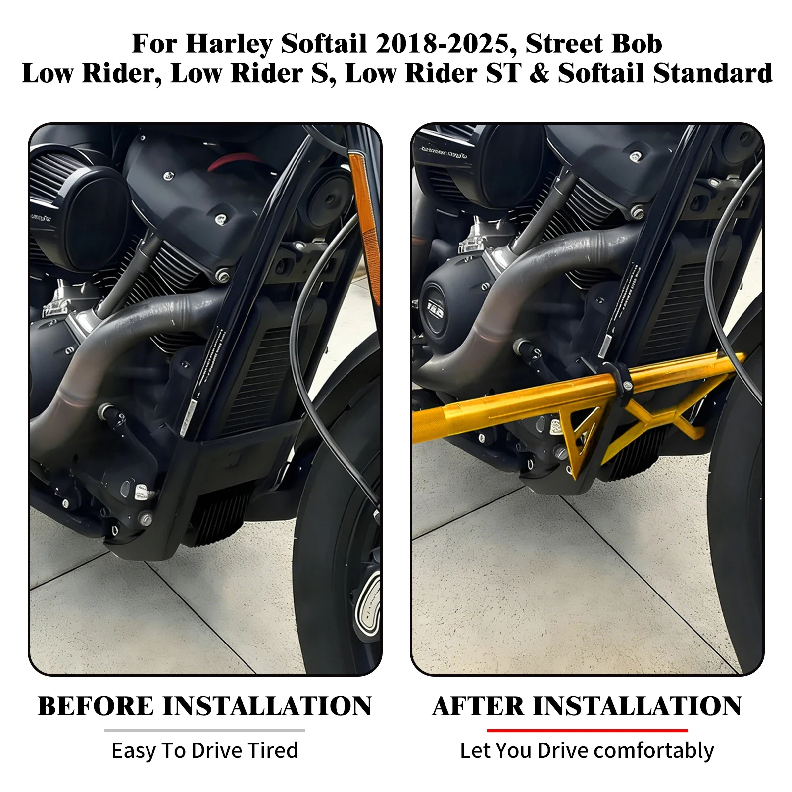 Motorcycle Highway Crash Bar Front Engine Guard Protector For Harley Softail Low Rider FXLRST Street Bob FXBB Standard 2018-2025
