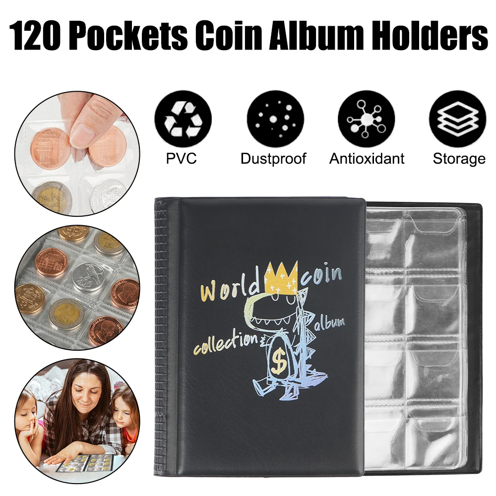 Mini Penny Coin Storage Bag Coin Album Book Collecting Money Organizer 120 Pockets Coins Collector Coin Holder Albums