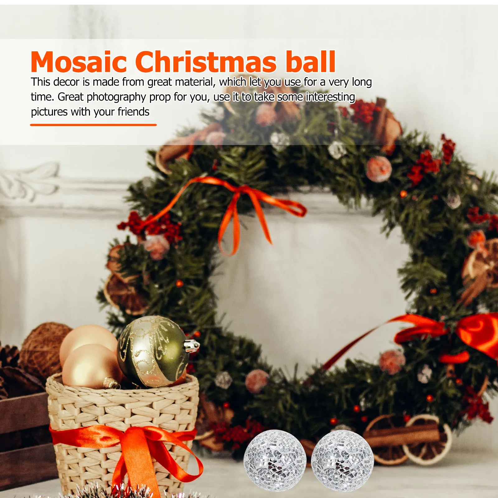 

3 Pcs Christmas Balls Holiday Decor Ornament Glass Decorative Ornaments Foam Decorations