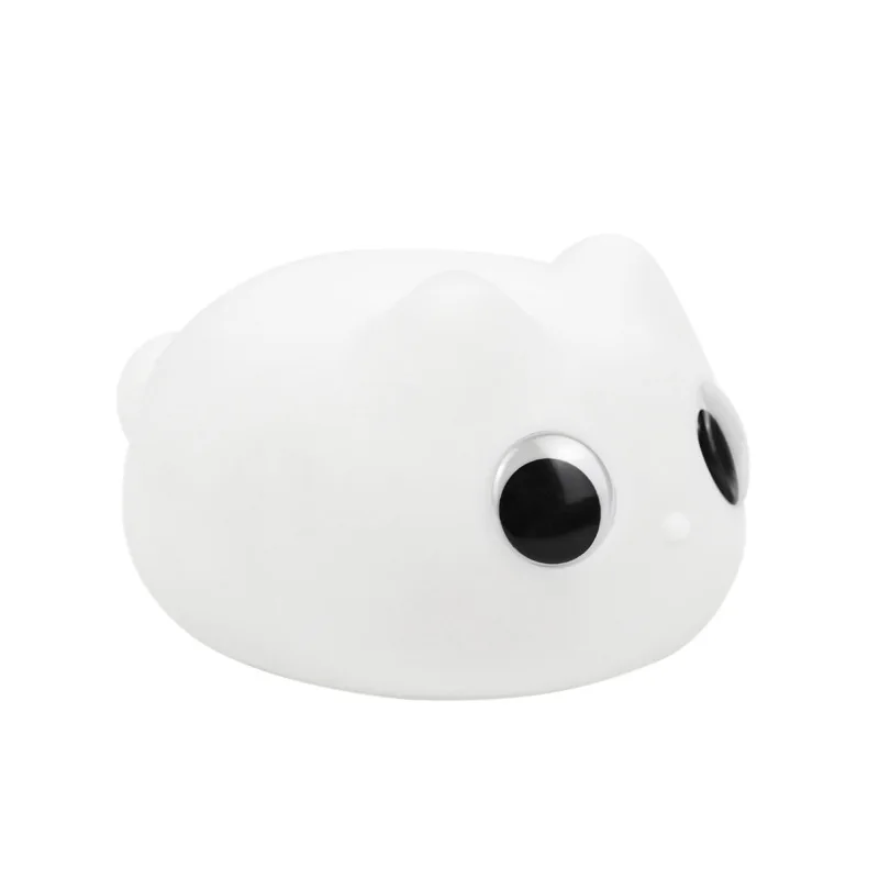 Cute Cat 3D Lamp Anime Silicone Night Light Touch Control USB Rechargeable Timing Dimming Sleep Night Lamp for Room Decor