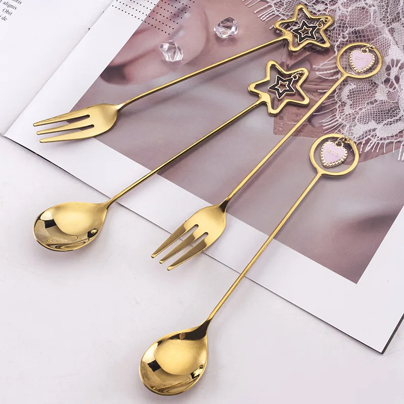 

Japanese Pendant Coffee Stirrer Spoon Dessert Spoon Fruit Fork Teaspoons