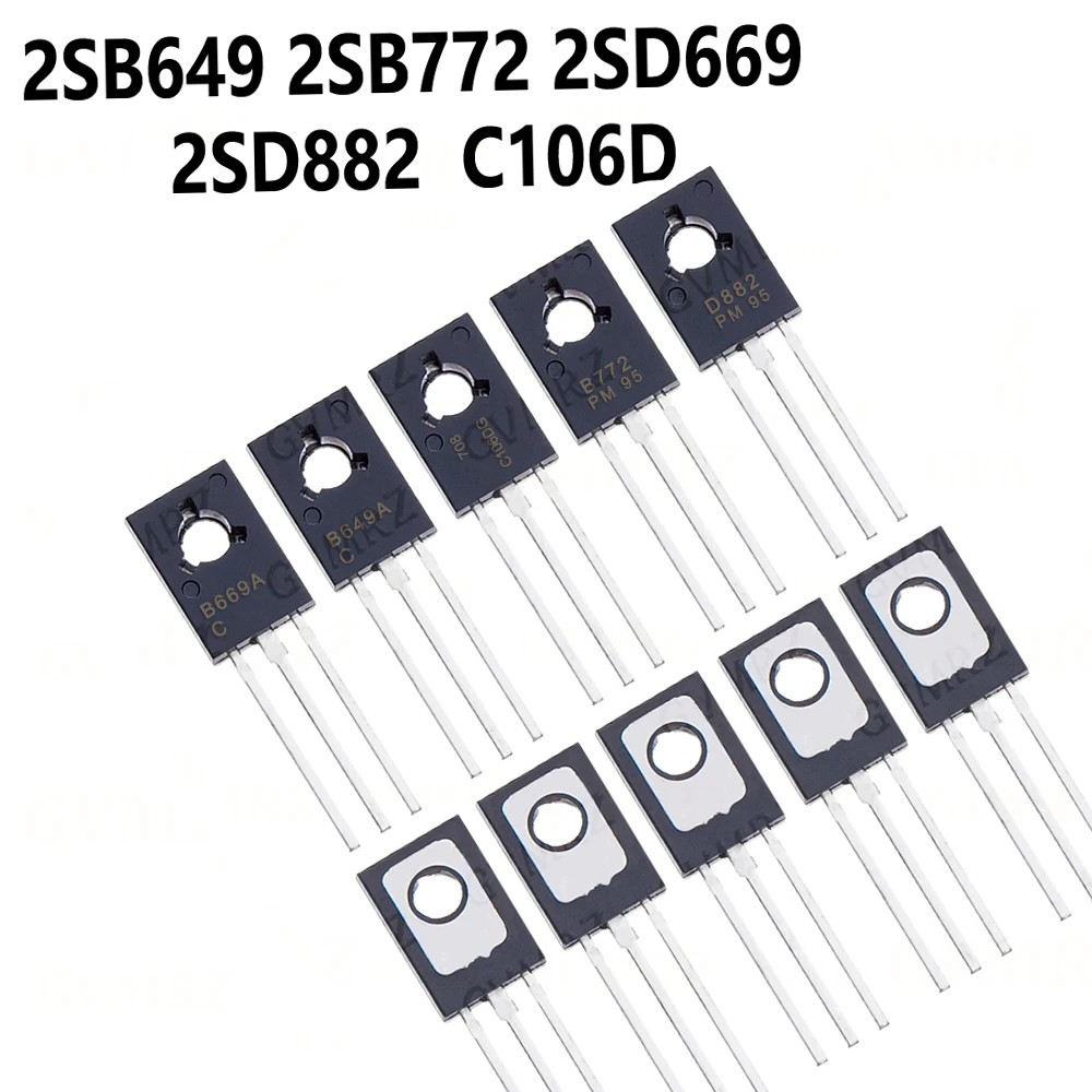 10/20/50PCS 2SB649 2SD669 2SB772 2SD882 2SC106D B649 D669 B772 D882 C106D TO-126