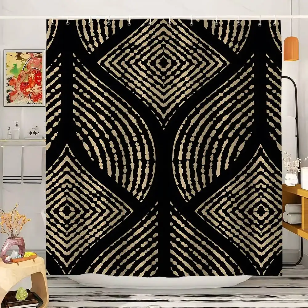 エレガントなパターンモダンなシャワーカーテン 180 センチメートルポリエステルモダンなスタイルの浴室カーテンフック付き防水面白いシャワーカーテン