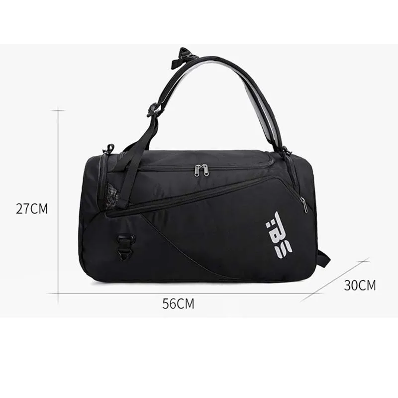 Unisex Large Capacity Fitness Backpack Dry Wet Separated Shoes Compartment Shoulder Bag Black Nylon Travel Bag Men Sport Handbag
