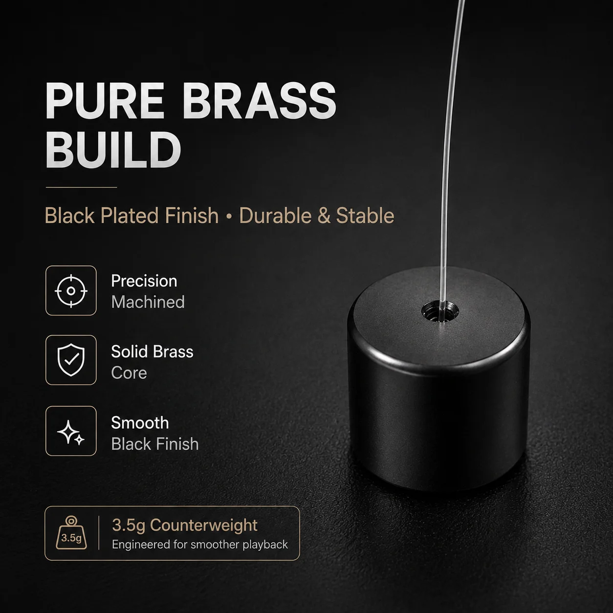 3.5g Brass Tonearm Anti-Skating Weight with Clear Fishing Line for Pro-Ject Vinyl Turntable Record Player HiFi Accessory