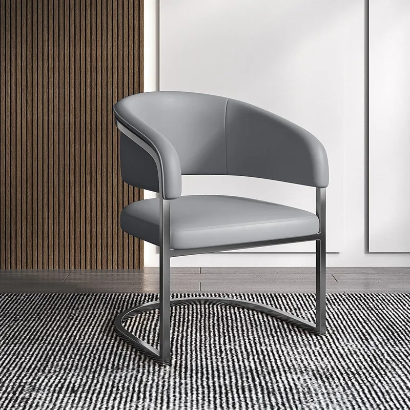 

Nordic Luxury Dining Chairs Metal Modern Patio Leather Ergonomic Comfortable Chair Lounge Bedroom Silla Comedor Home Furniture