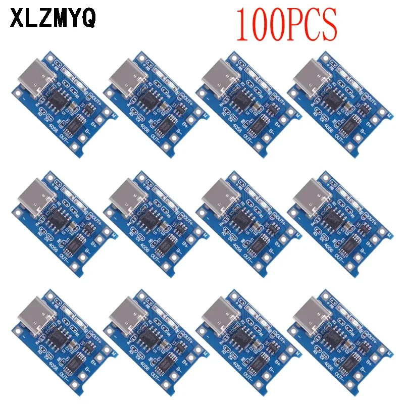 100pcs TP4056 Lithium Battery Charger Module Type-C USB 5V 1A 18650 Lithium Battery Charger Module With Protection Dual Function