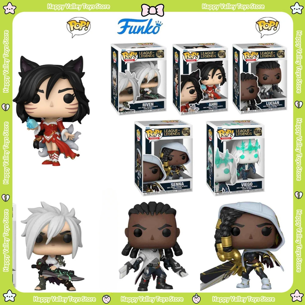 Pre-sale Funko Pop League of Legends Figurines Battle Two Cities Ahri Viego Senna Riven Model League of Legends Christmas Gift