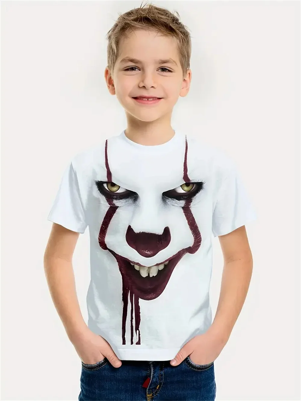 Summer Kids Boys Clothes 3d Cat Print Tee Shirt Short Sleeve Children's Clothing Fashion T Shirt For Boys Top Tee