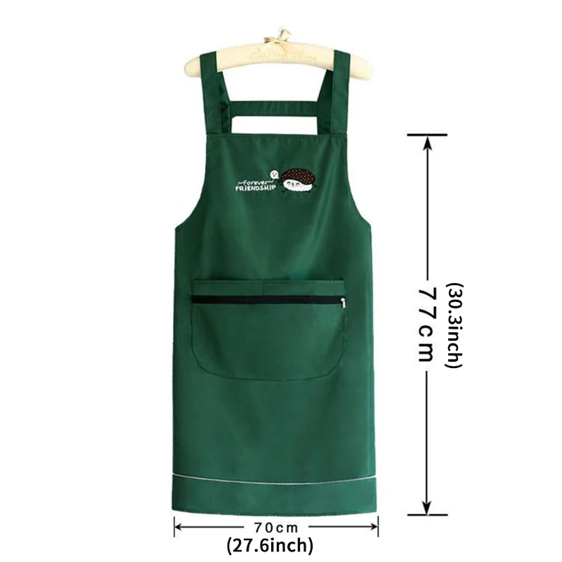 Kitchen Waterproof Apron With Zipper Pockets Fabric Cooking Apron With Front Pockets And Zipper Clothing Cooking