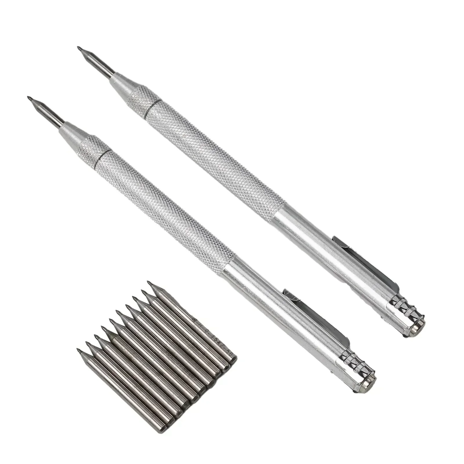 Pluma de grabado de carburo de tungsteno, 2 piezas, hoja de Metal, acero inoxidable, punta de marcado