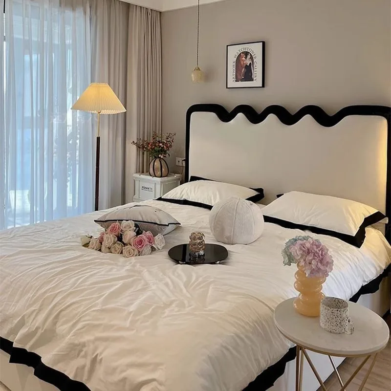 

Nightstands Nordic Bed Luxury Unique Double Upholstered Bed King Headboards Muebles Para Dormitorio Furniture Accessories