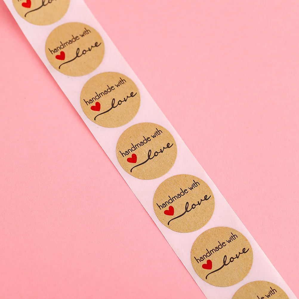 

500Pcs Kraft Paper Thank You Label Sticker Handmade Letter DIY Gift Tags for Gift Wrap Scrapbook Label Sticker