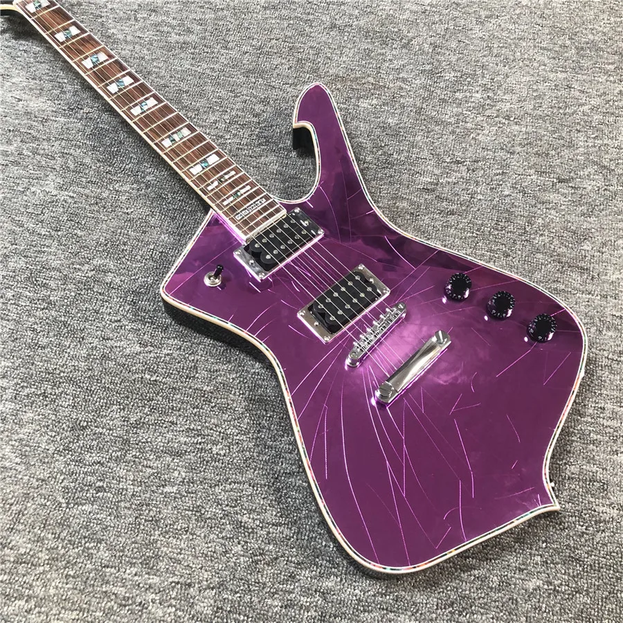 

New purple mirror electric guitar, factory wholesale.
