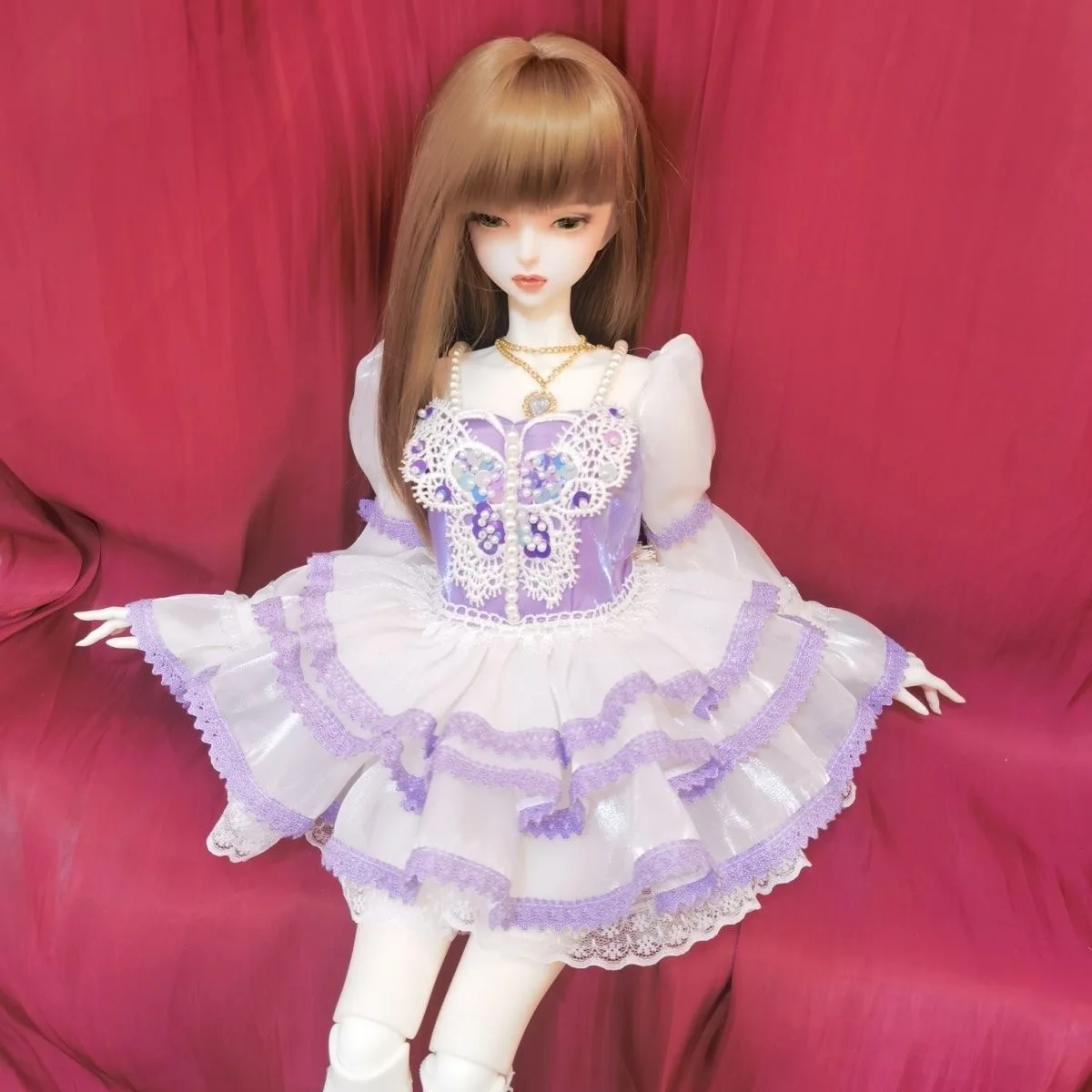 

Doll clothes for doll light purple dress 1/3 1/4 1/6 BJD dress set free shipping