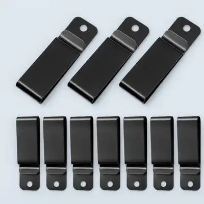 

10pcs Metal Belt Clips Iron Clips Sturdy Durable for Keys Pouches Wallets Scabbards Sheath Belt Clasp Tuckable Hunting