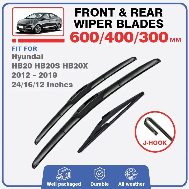 

For Hyundai HB20 HB20S HB20X 2012 - 2019 Car Front Rear Wiper Blades RSpec Concept Window Windscreen Windshield Accessories 2015