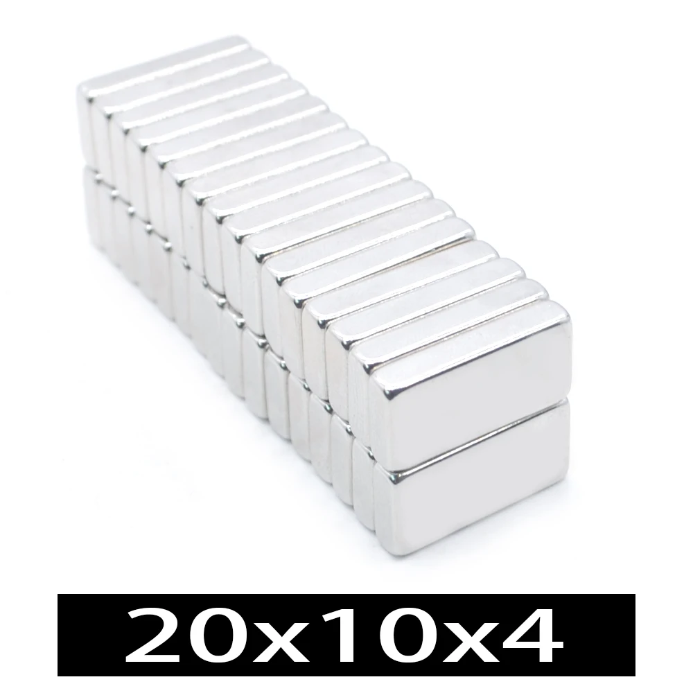 10 قطعة/الوحدة مغناطيس جديد ، 20x10x4 مللي متر ، مغناطيس مستطيل للاستخدام الصناعي ، مادة معدنية ، لا يتطلب بطارية 20*10*4 مللي متر