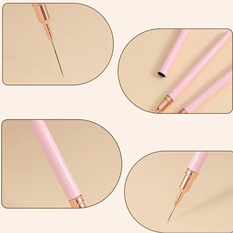 Nail Art Brushes Painting Manicure Brushes For Long Lines Fine Drawing Elongated Lines Striping Drawing Nail Art Liner Brushes