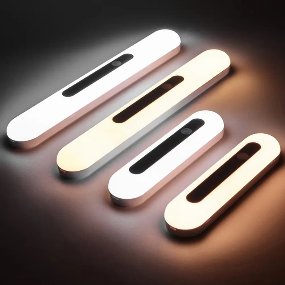 

1Pcs Intelligent Sensor Night Light Human Body Induction LED Magnet Cabinet Bedside Light Adjustable Brightness USB Charging