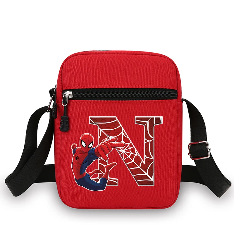 جديد سبايدرمان حقيبة كتف الكرتون رسالة A-Z مطبوعة حقيبة يد موضة حقيبة كروسبودي الأطفال حمل الحقائب هدايا عيد ميلاد الاطفال