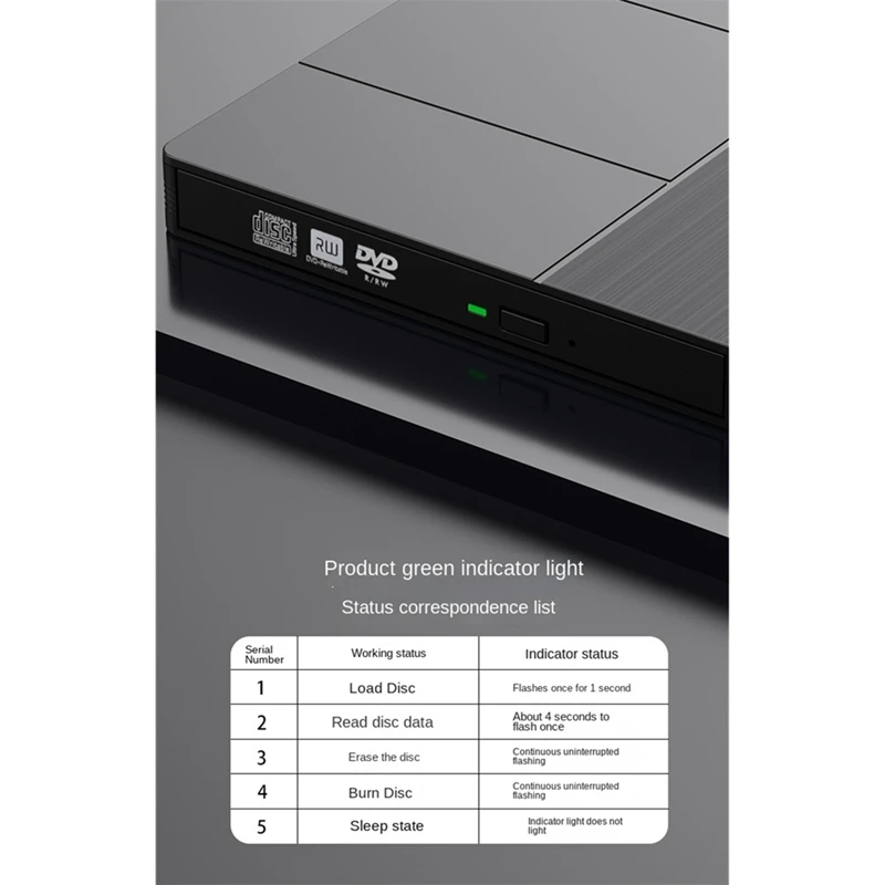 Multifunctional External Hard Drive with DVD/CD Playback Support, Portable Burner, USB 3.0 Interface, SD/TF Card Slot