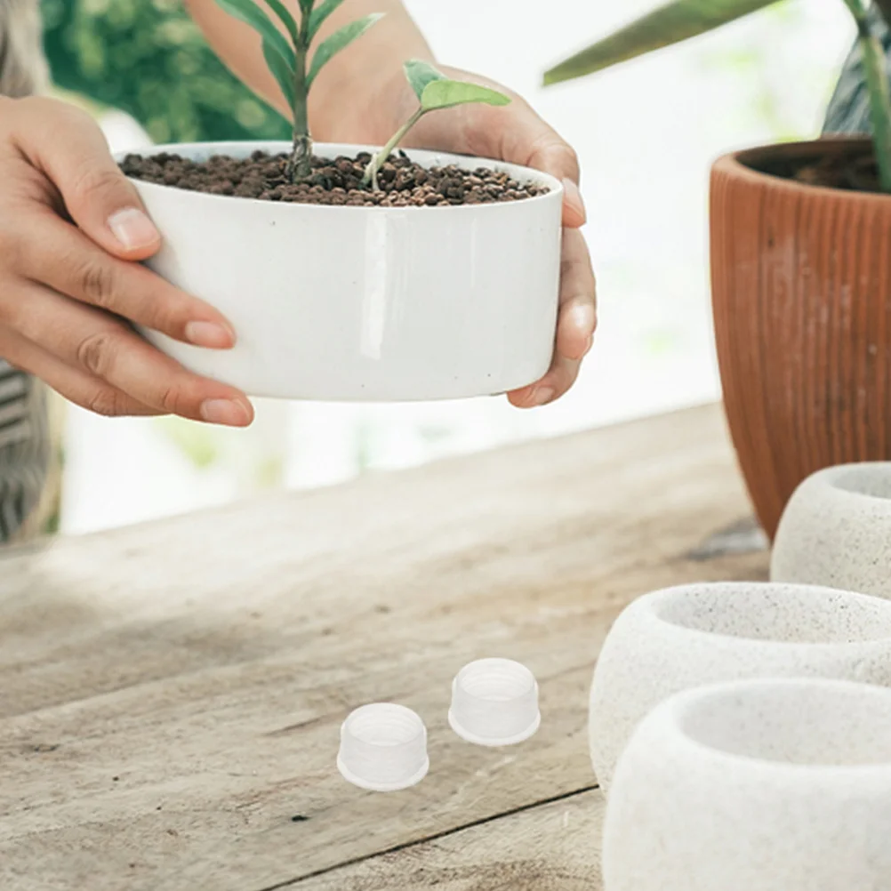 

12Pcs Vegetable Planter Box Accessories Clear Reusable Round Plastic Stopper Plugs for Flower Pots Balcony Water Seepage