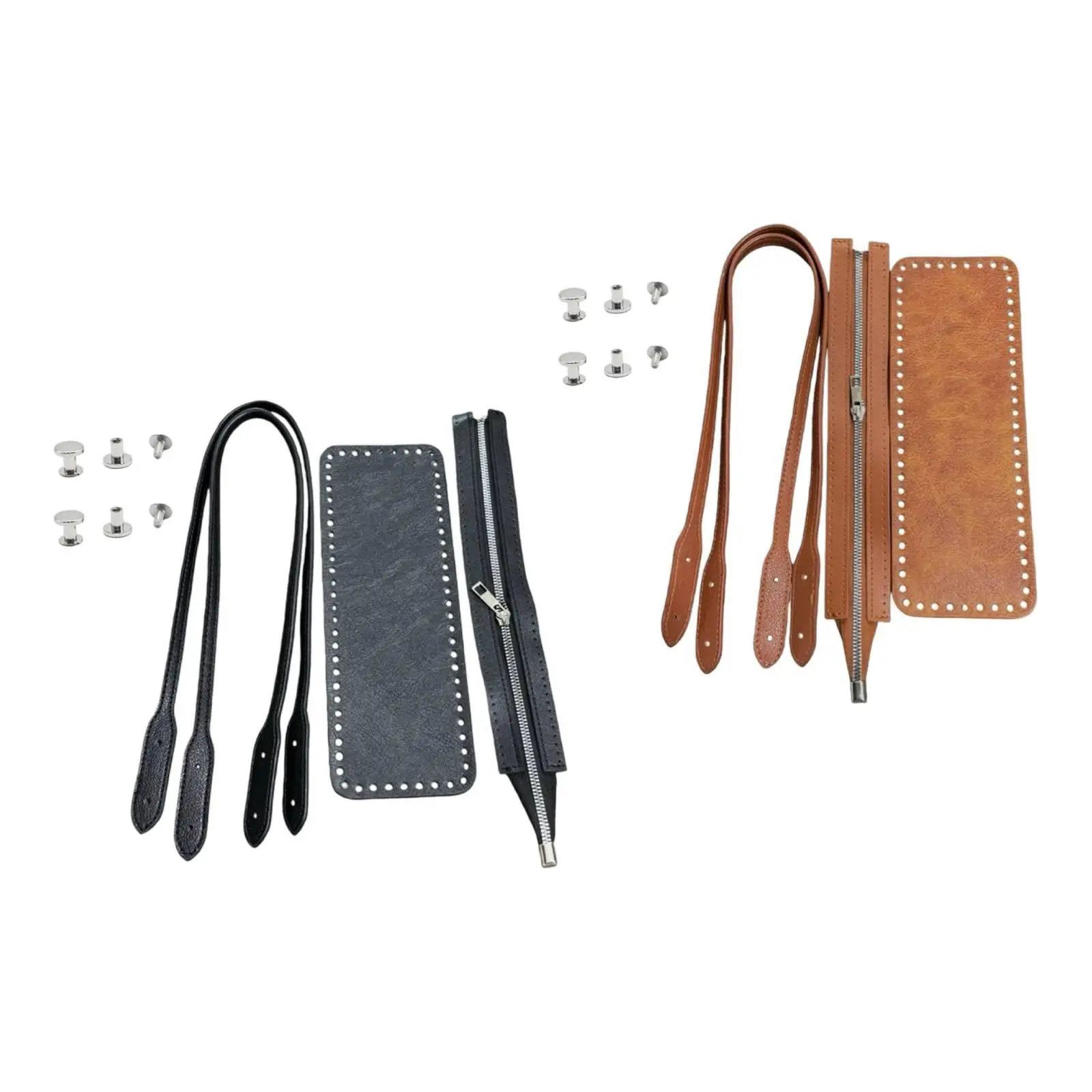 

PU Leather Purse Base Crochet Kit Strap Handles Grandma Handicraft Accessories Replaces DIY Bottom for Knitting Underarm Bag