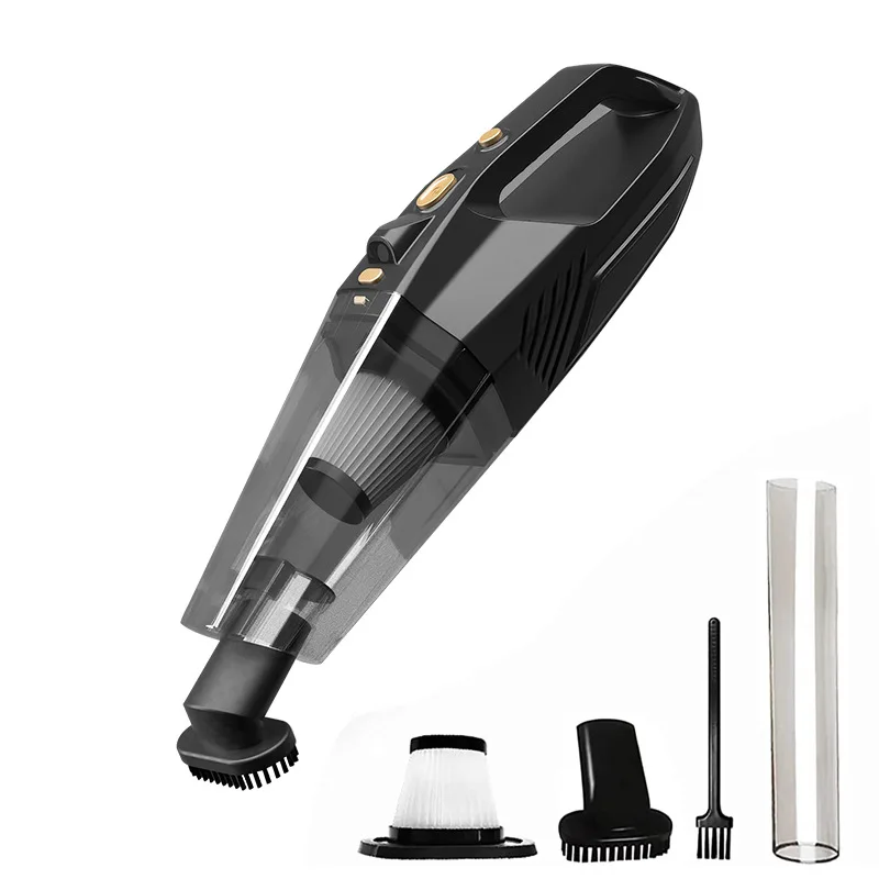 Dual-Purpose High-Power Car Home Handheld Wireless Charging Portable Vacuum Cleaner With 3 Nozzles 0.5-1L Capacity ABS Material