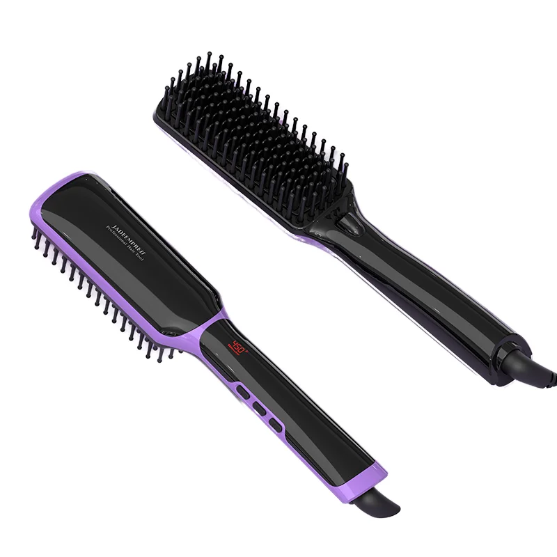 Best Selling Lightweight Nylon Hot Comb Straightener Negative Ion Hair Brush with Feature Electric for Household Use Brush