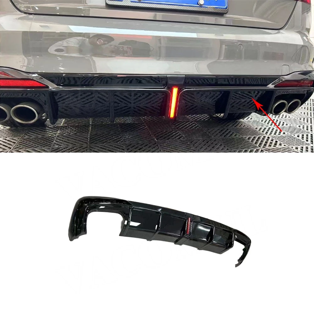 

VACOMUL For Audi A4 S4 2020-2024 Not Standard AUDI Car Rear Bumper Lip Rear Diffuser LED Spoiler Car Trim Tuning Accessories